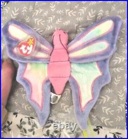 Ty retired original beanie babies rare Flitter- the Butterfly
