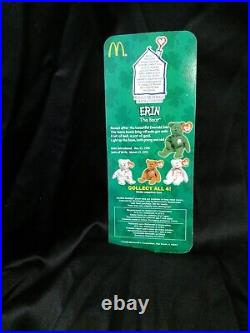 ULTRA RARE McDonalds Teenie Beanie Baby Mini ERIN the Bear 1997 With ERRORS