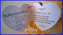 ULTRA RARE Ty Beanie Baby Authenticated ODDITY Twigs Tush Tag Backwards