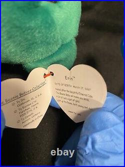 ULTRA RARE Ty Beanie Baby Erin The Bear 1997 1st Gen With ALL BUT ONE ERRORS
