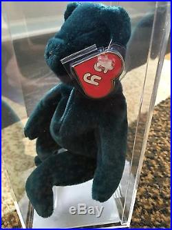 Ultra Rare 1st Gen Old Face Teddy Jade MQ Ty Beanie Authenticated TBB