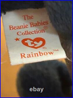 Ultra Rare Rainbow Beanie Baby With Iggy Fabric