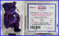 VERY RARE 1st EDITION PVC PRINCESS (Diana) Bear 1997 Ty Beanie Baby MINT