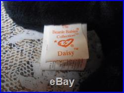 VERY RARE TY 1993 Beanie Baby Daisy MWT Retired PVC. Pellets 2 Tush Tags ERRORS