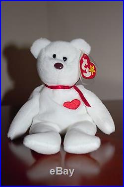 VERY RARE Valentino Ty Beanie Baby MINT Tag with 2 Misspellings, NO # & PVC