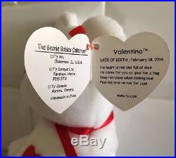 VERY Rare Vintage Valentino Ty Beanie Baby - NWT - Mispelled Tag and PVC