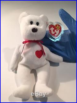VERY Rare Vintage Valentino Ty Beanie Baby with Mispelled Tag and PVC Pellets