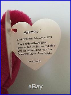 Valentino Defect Valentina Rare Beanie Babies Tag Errors Collector Card Mint