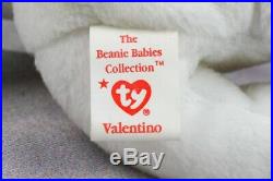 Valentino bear beanie baby TY with EVERY error RARE White star, brown nose, etc