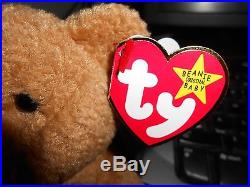 Very Rare CURLY TY BEANIE BABY with multiple errors in excellent condition