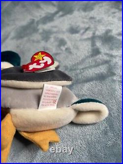 Very Rare TY Beanie Baby Jake the Drake Mallard Duck, Tag with multiple errors