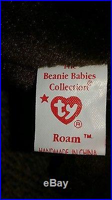 Very Rare Ty Beanie Babies Roam The Buffalo Retired 1998 With Error