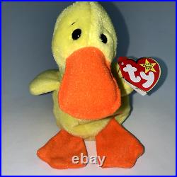 Vtg Rare Quackers Beanie Baby Multiple Errors See Description