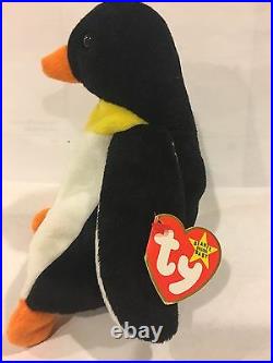 Waddle The Penguin Ty Beanie Baby Style 4075. He Is Rare, Original and New
