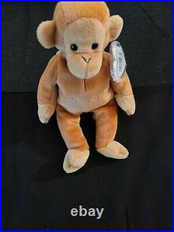\uD83D\uDE4A\uD83D\uDE4ARare Retired Ty Beanie Baby Bongo The Monkey 1995 RETIRED With Errors \uD83D\uDC35\uD83D\uDC35